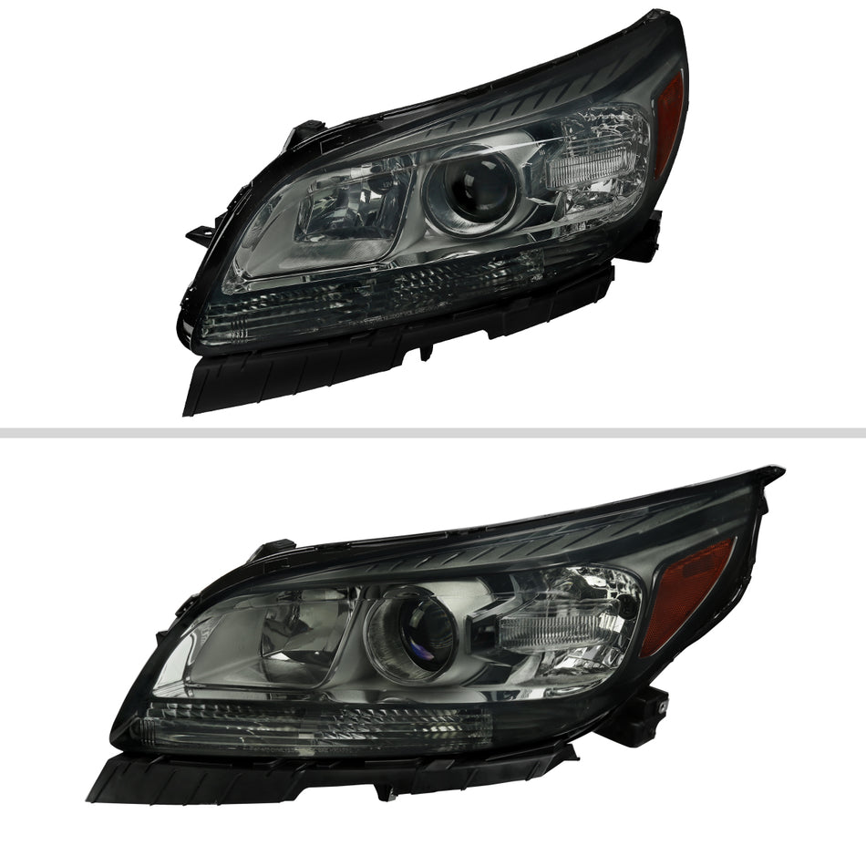 2013-2015 Chevrolet Malibu / 2016 Malibu Limited Projector Headlights w/ Amber Reflectors (Chrome Housing/Smoked Lens)