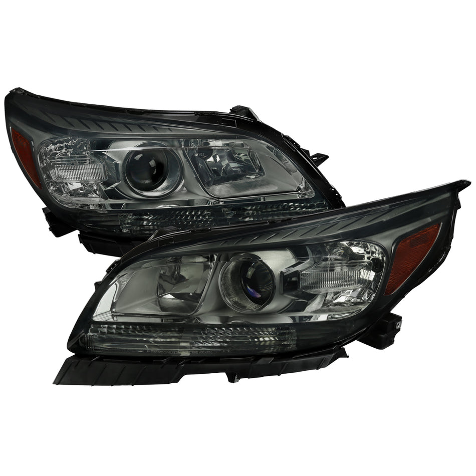 2013-2015 Chevrolet Malibu / 2016 Malibu Limited Projector Headlights w/ Amber Reflectors (Chrome Housing/Smoked Lens)