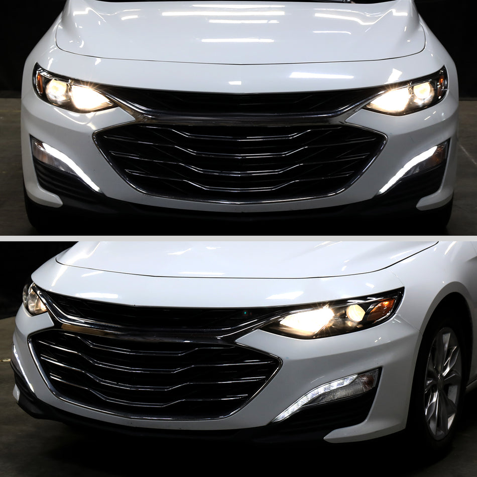 2019-2024 Chevrolet Malibu Factory Style Projector Headlights (Glossy Black Housing/Clear Lens)
