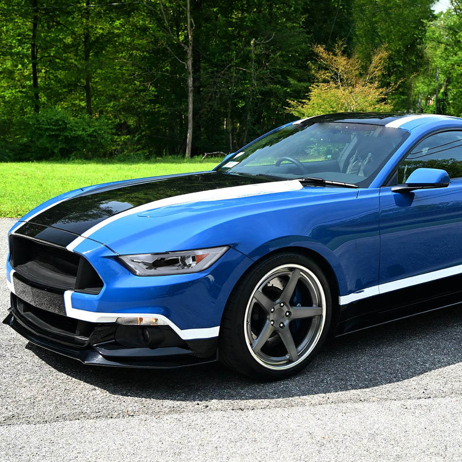 2015-2017 Ford Mustang / 2018-2020 Mustang Shelby LED Bar Xenon HID Projector Headlights (Chrome Housing/Clear Lens)