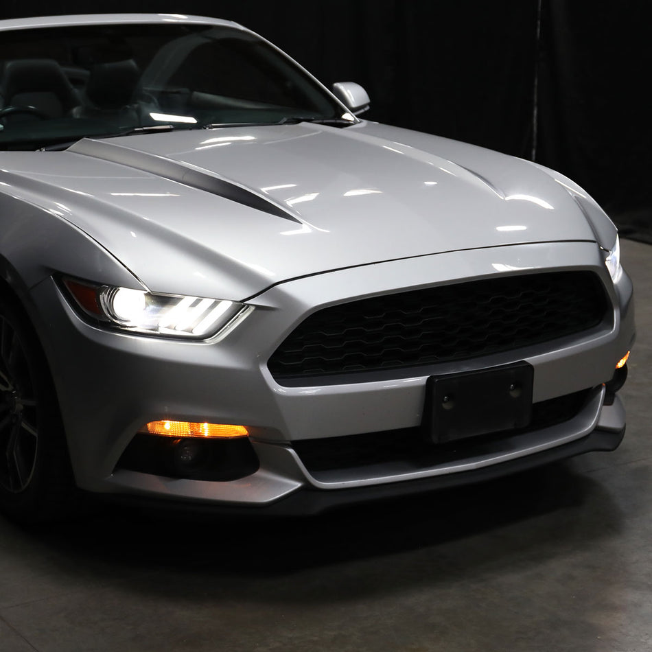 2015-2017 Ford Mustang / 2018-2020 Mustang Shelby LED Strip Xenon HID Projector Headlights - Driver Side Only (Matte Black Housing/Clear Lens)