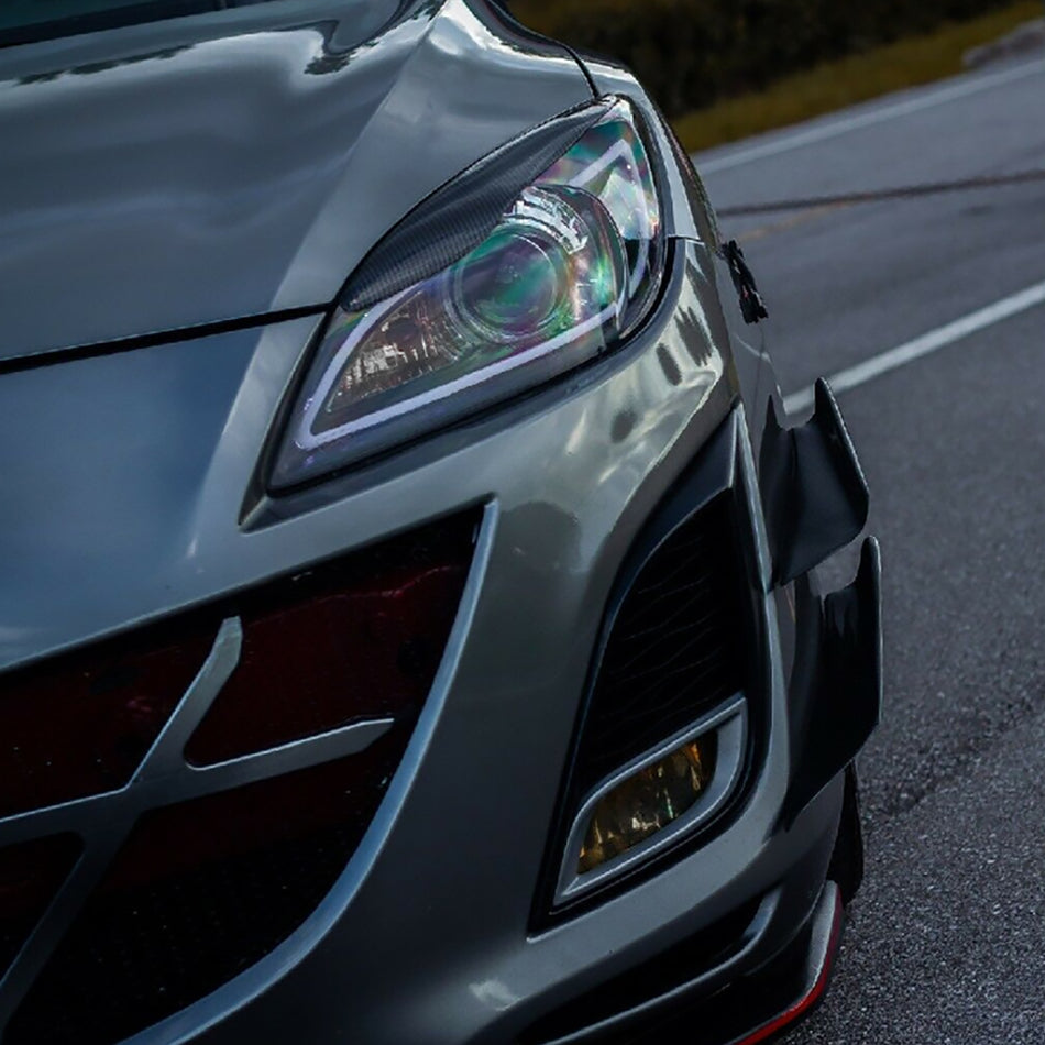 2010-2013 Mazda 3 Projector Headlights w/ LED Light Strip (Matte Black Housing/Clear Lens)