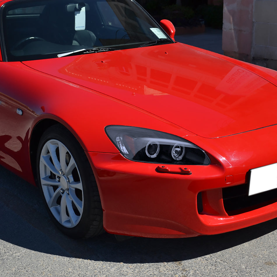 2004-2009 Honda S2000 AP2 Dual Halo Projector Headlights (Glossy Black Housing/Smoked Lens)