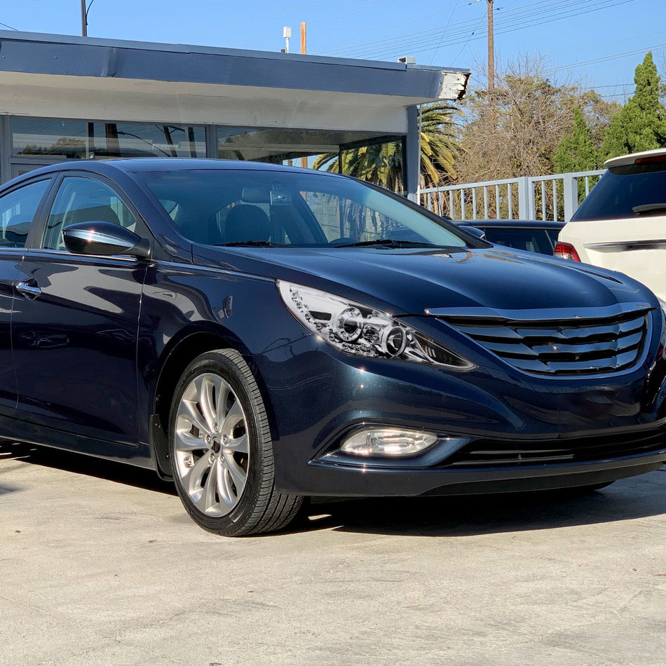 2011-2014 Hyundai Sonata Projector Headlights w/ SMD LED Light Strip (Chrome Housing/Clear Lens)