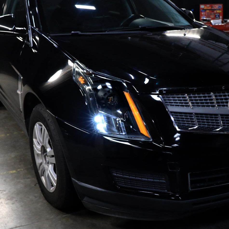 2010-2016 Cadillac SRX Projector Headlights (Matte Black Housing/Clear Lens)