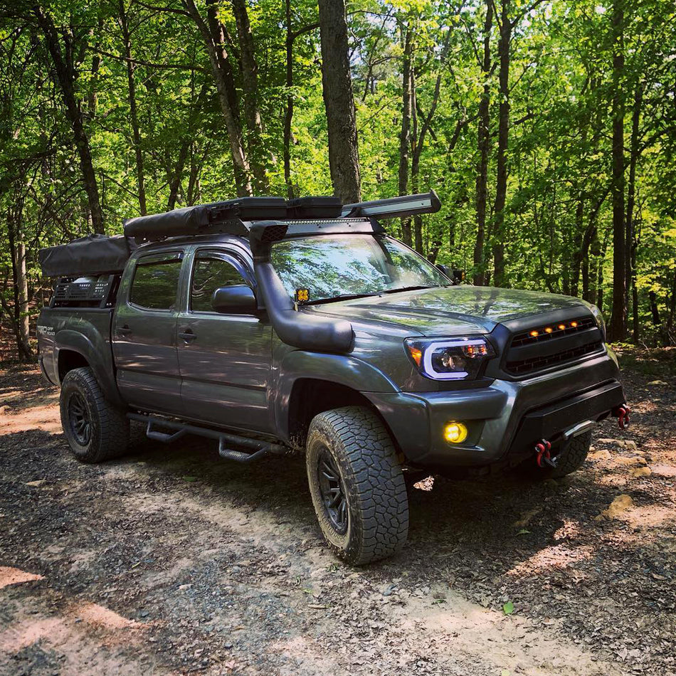 2012-2015 Toyota Tacoma LED C-Bar Projector Headlights (Glossy Black Housing/Smoked Lens)