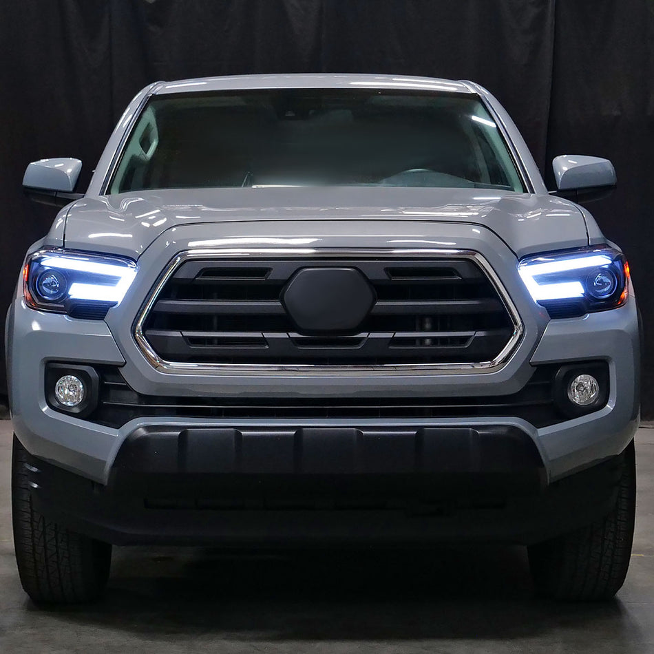 2016-2023 Toyota Tacoma Switchback Sequential LED Bar Projector Headlights (Matte Black Housing/Clear Lens)