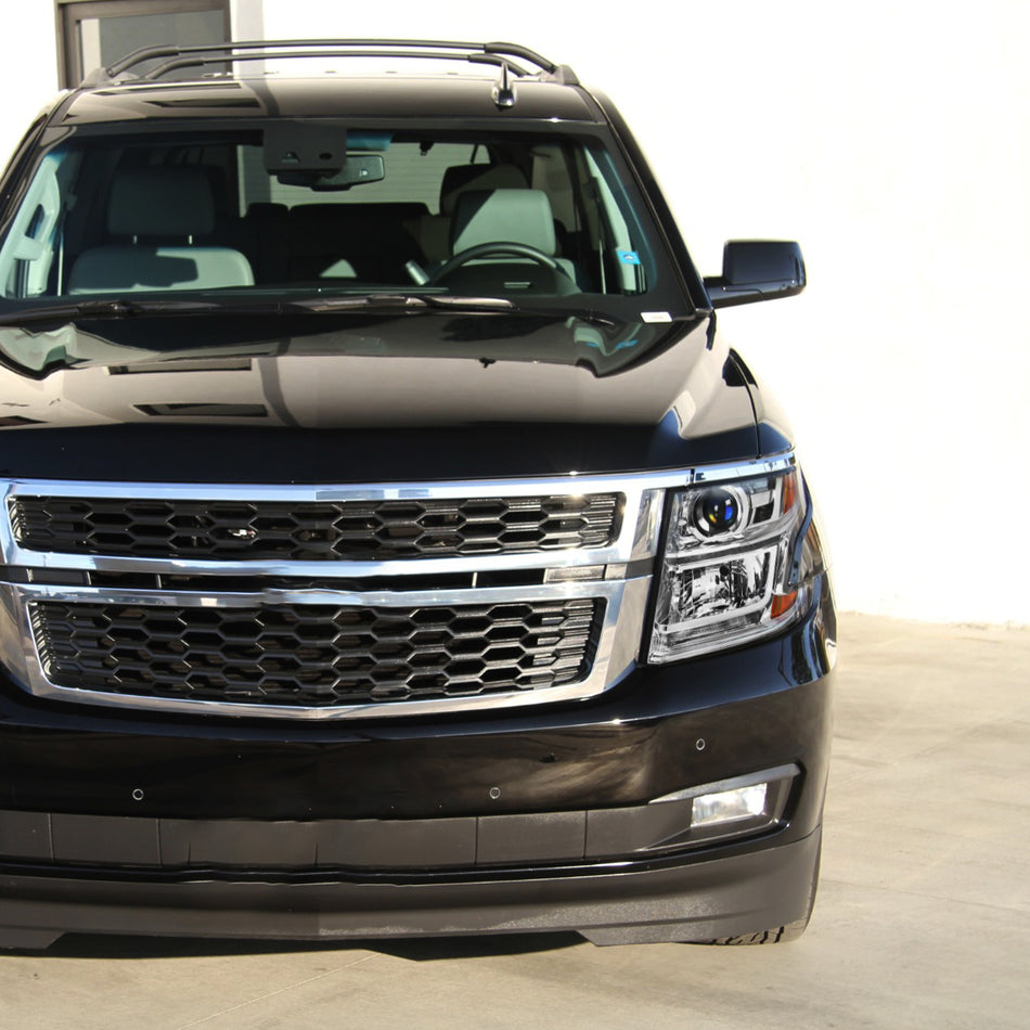 2015-2020 Chevrolet Tahoe Suburban/ 2016-2019 Suburban 3500HD Projector Headlights w/ LED Light Strip (Chrome Housing/Clear Lens)