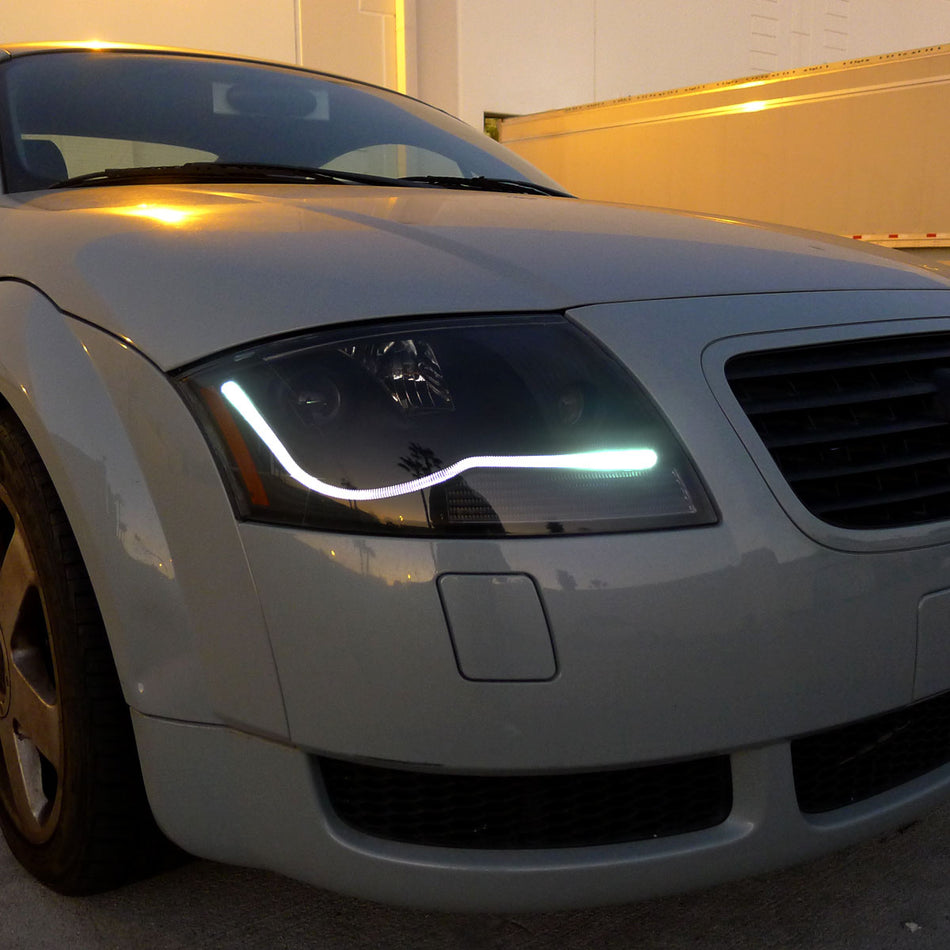 1999-2006 Audi TT LED Bar Projector Headlights (Black Housing/Smoked Lens)
