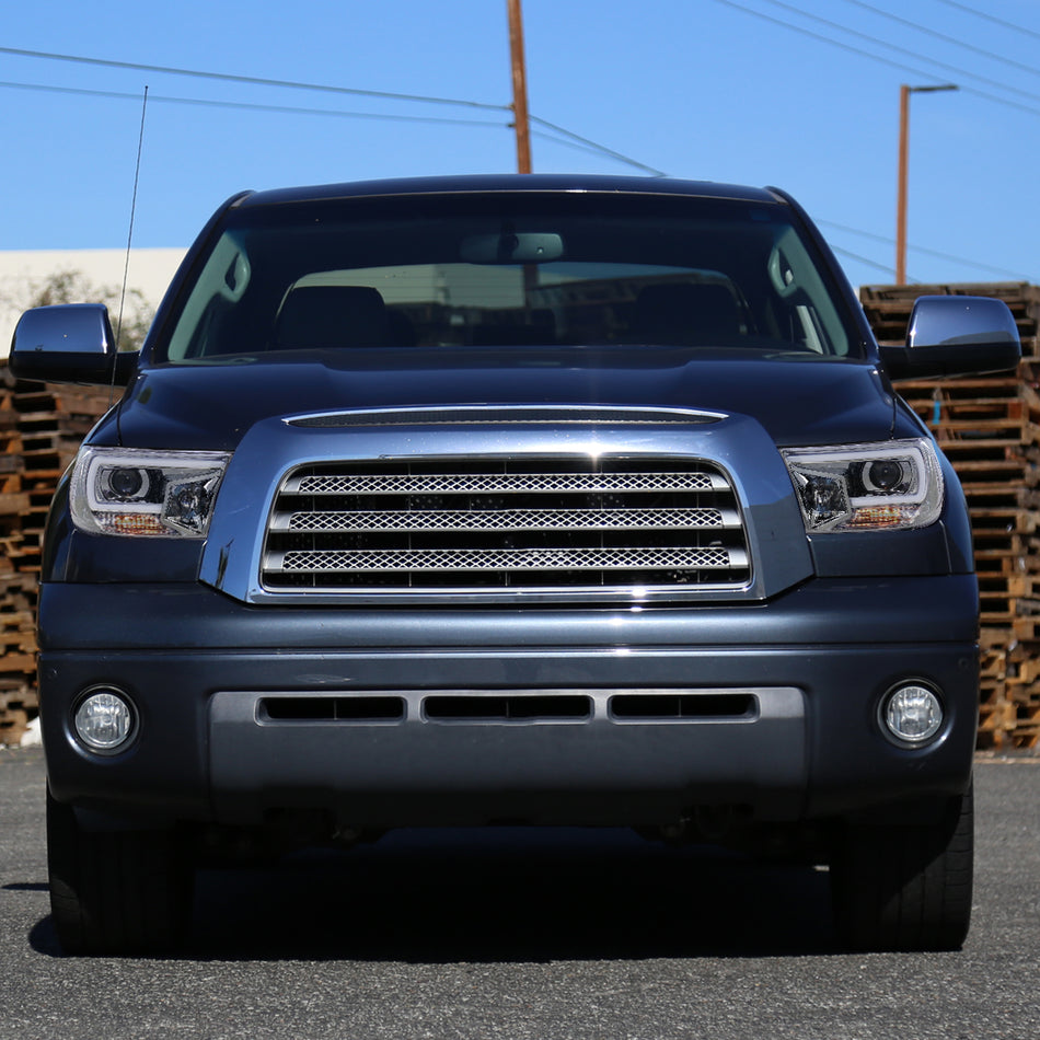2007-2013 Toyota Tundra/ 2008-2017 Sequoia LED C-Bar Projector Headlights (Chrome Housing/Clear Lens)
