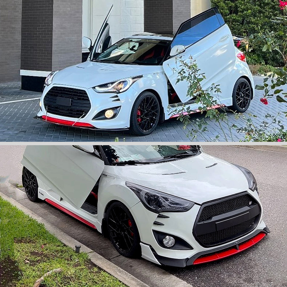 2012-2017 Hyundai Veloster LED Bar Projector Headlights w/ Sequential Turn Signal Lights (Glossy Black Housing/Smoked Lens)