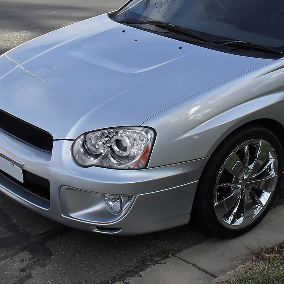 2004-2005 Subaru Impreza WRX/STI Outback Dual Halo Projector Headlights (Chrome Housing/Clear Lens)