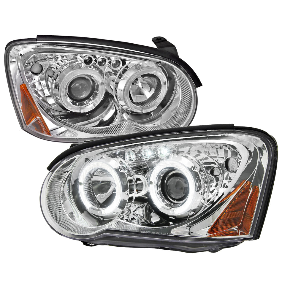 2004-2005 Subaru Impreza WRX/STI Outback Dual Halo Projector Headlights (Chrome Housing/Clear Lens)