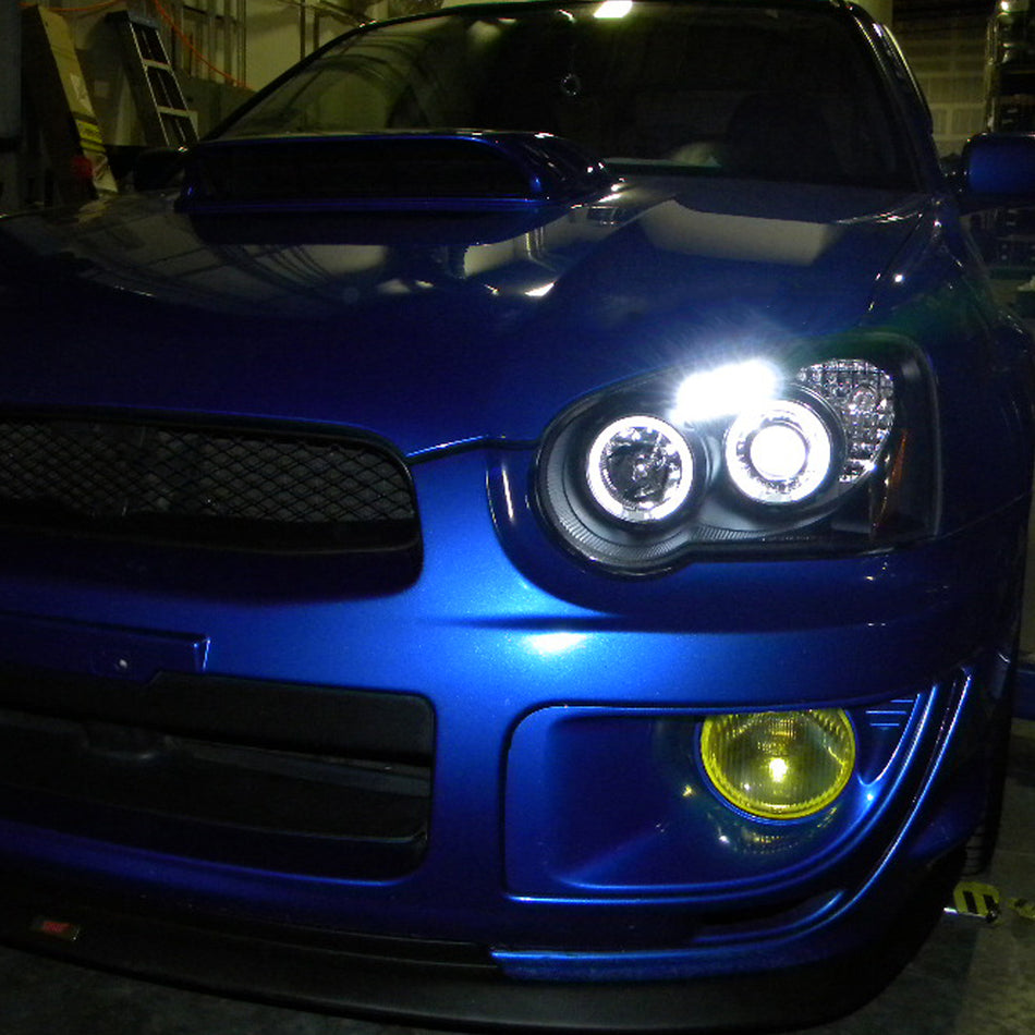 2004-2005 Subaru Impreza WRX/STI Outback Dual Halo Projector Headlights (Matte Black Housing/Clear Lens)