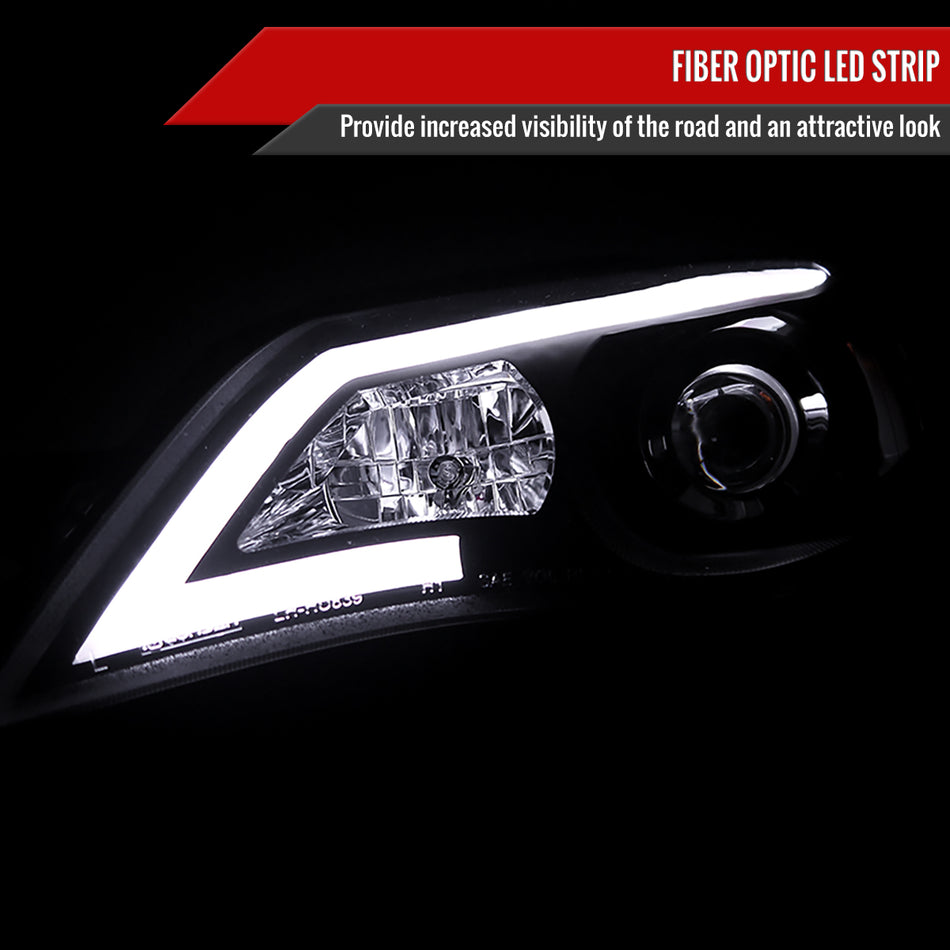 2008-2014 Subaru Impreza WRX / 2008-2011 Outback Sport LED Bar Projector Headlights (Matte Black Housing/Clear Lens)