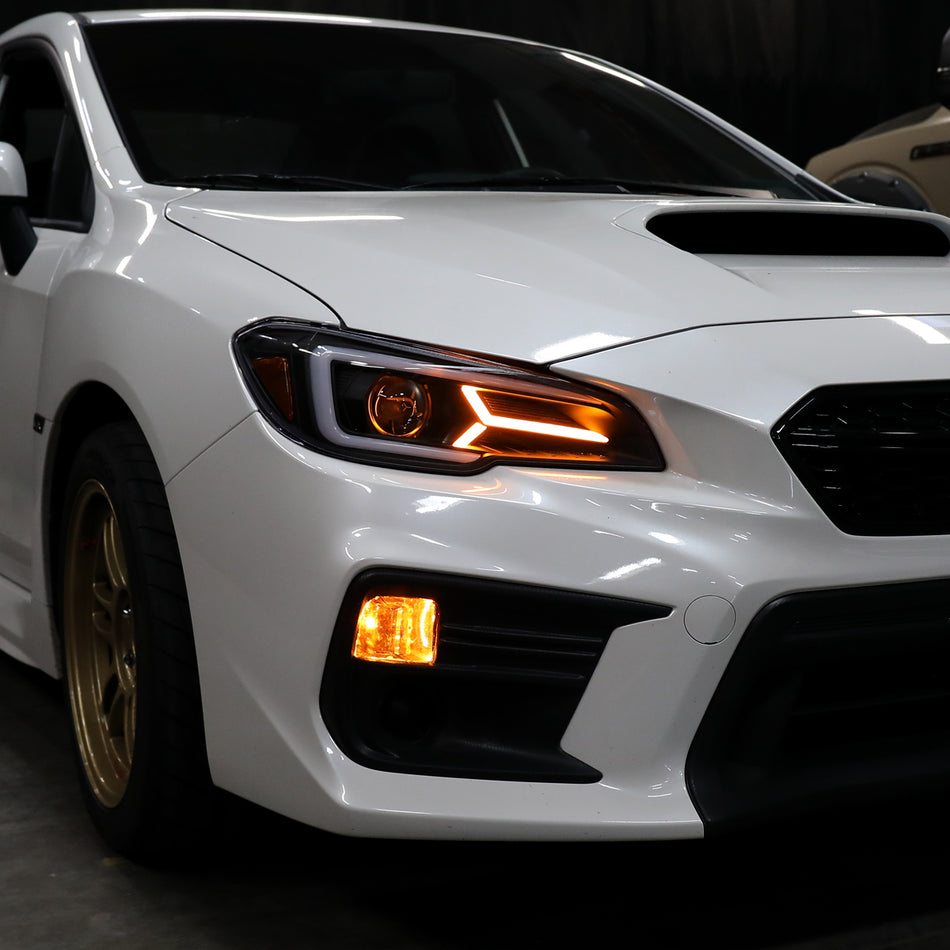 2015-2021 Subaru Impreza WRX/STI LED Bar Sequential Turn Signal (Matte Black Housing/Clear Lens)