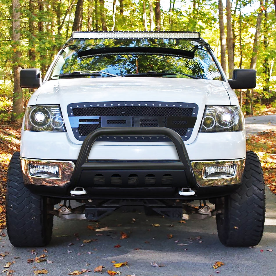 2003-2017 Ford Expedition / 2004-2024 F-150 Black Stainless Steel Bull Bar w/ Skid Plate