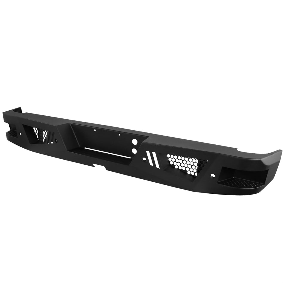2007-2018 GMC Sierra 1500 Black Heavy Duty Steel Rear Step Bumper w/ License Lamp