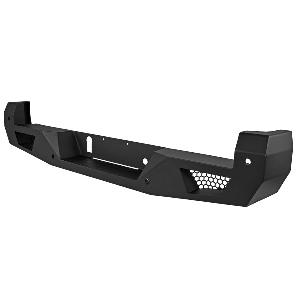 2016-2021 Toyota Tacoma Black Heavy Duty Steel Rear Step Bumper w/ License Lamp