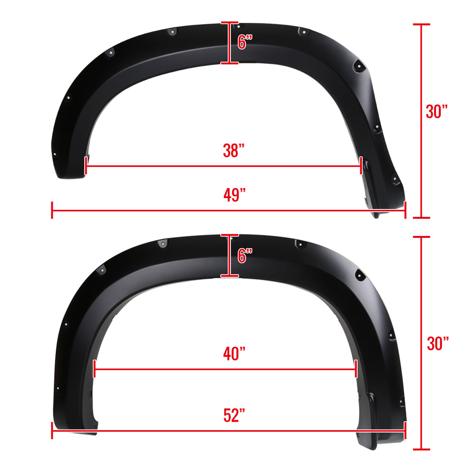 2019-2025 Chevrolet Silverado 1500 Rivet Style 3" Wide Fender Flares