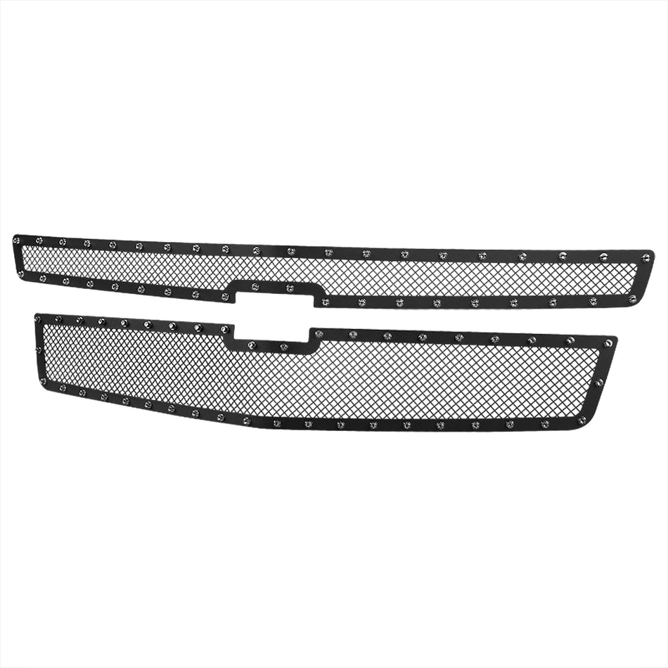 2015-2018 Chevrolet Suburban/Tahoe Rivet Style Black Stainless Steel 2PC Mesh Grille Insert