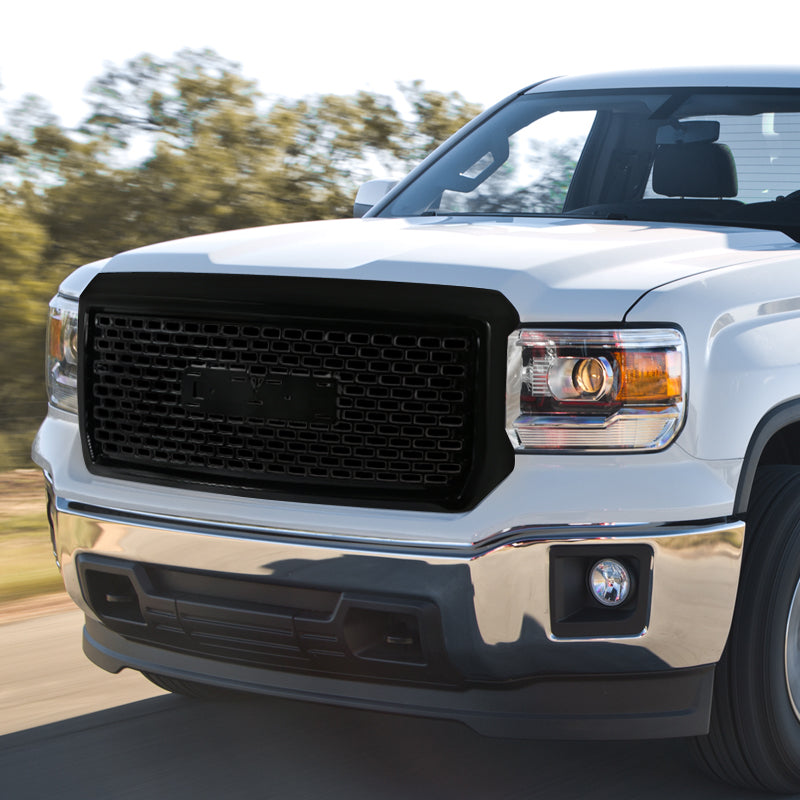 2014-2015 GMC Sierra 1500 Glossy Black ABS Denali Style Mesh Grille