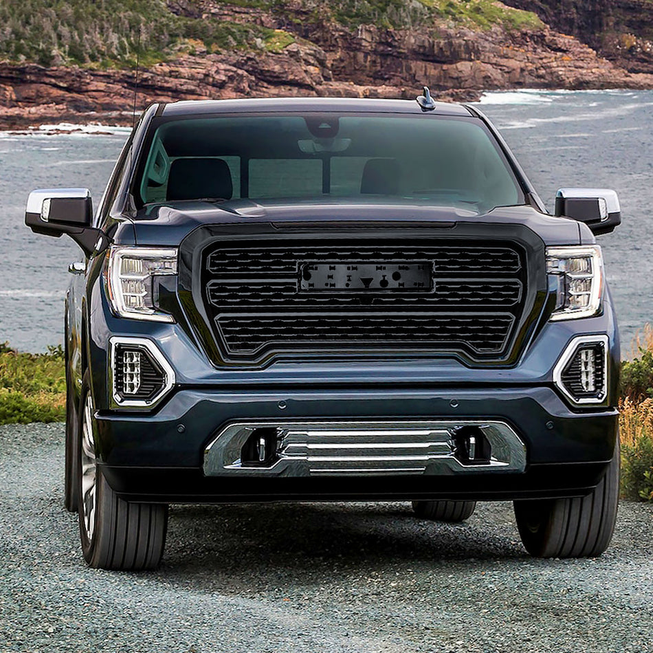 2019-2021 GMC Sierra 1500 Matte Black Denali Style Mesh Front Upper Hood Grille