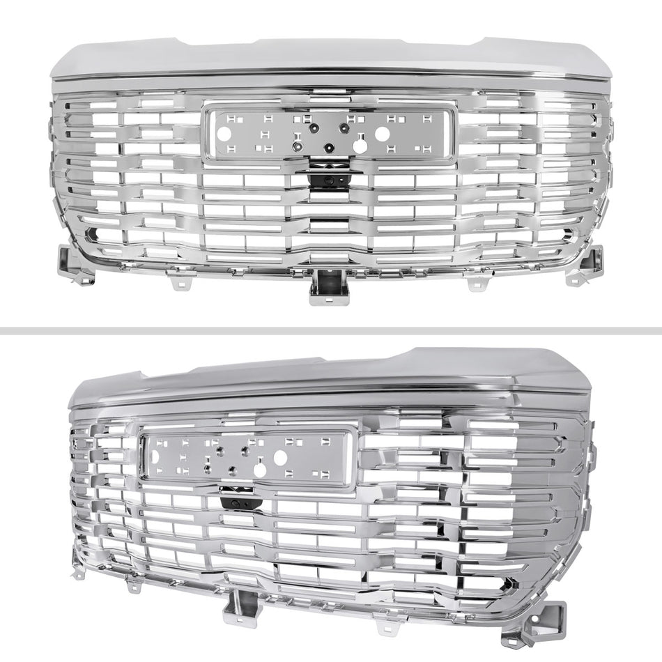 2022-2025 GMC Sierra 1500 Chrome Denali Style Front Upper Mesh Hood Grille