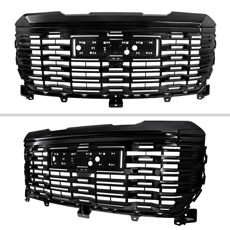 2022-2025 GMC Sierra 1500 Glossy Black Denali Style Front Upper Mesh Hood Grille