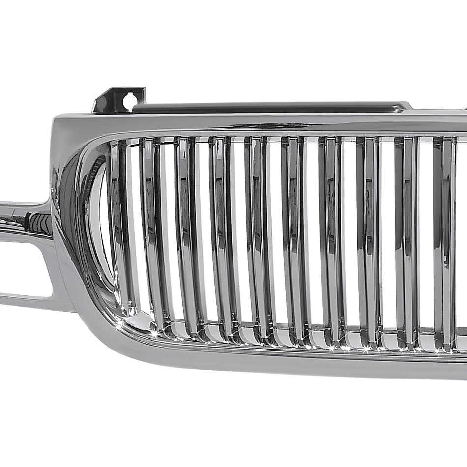 1999-2002 GMC Sierra 1500 2500LD/ 2000-2006 Yukon + XL Chrome ABS Vertical Grille
