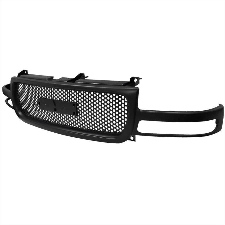 1999-2002 GMC Sierra 1500 2500LD/ 2000-2006 Yukon + XL Black ABS Round Hole Mesh Grille