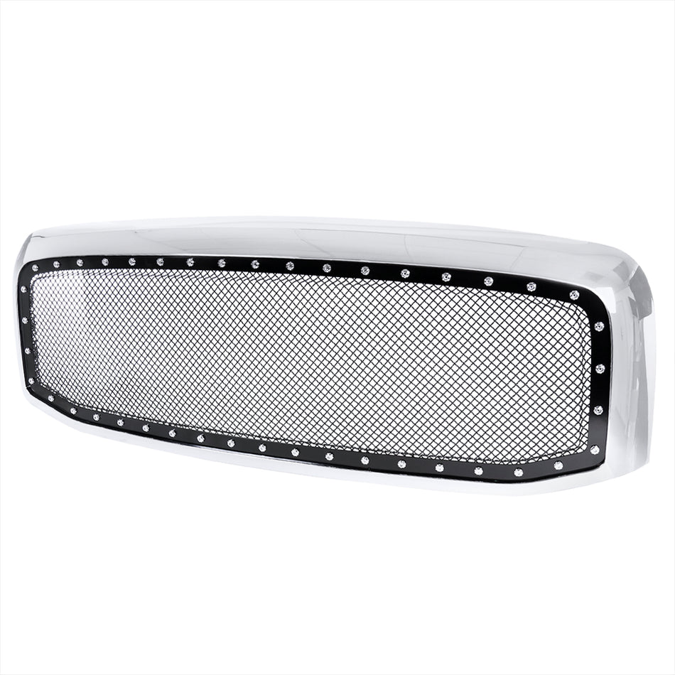 2006-2008 Dodge RAM Chrome ABS Rivet Style Grille w/ Stainless Steel Mesh