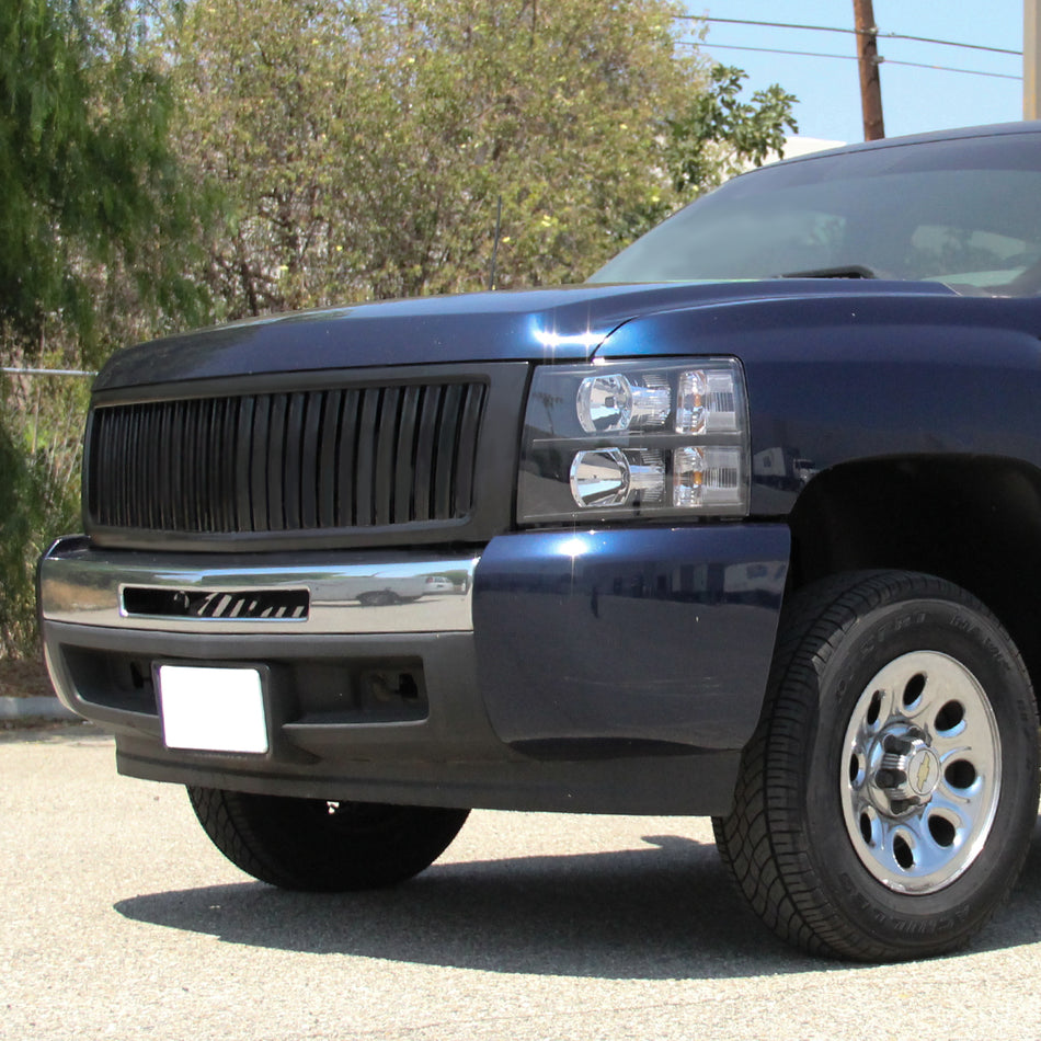 2007-2013 Chevrolet Silverado 1500 Matte Black ABS Vertical Grille