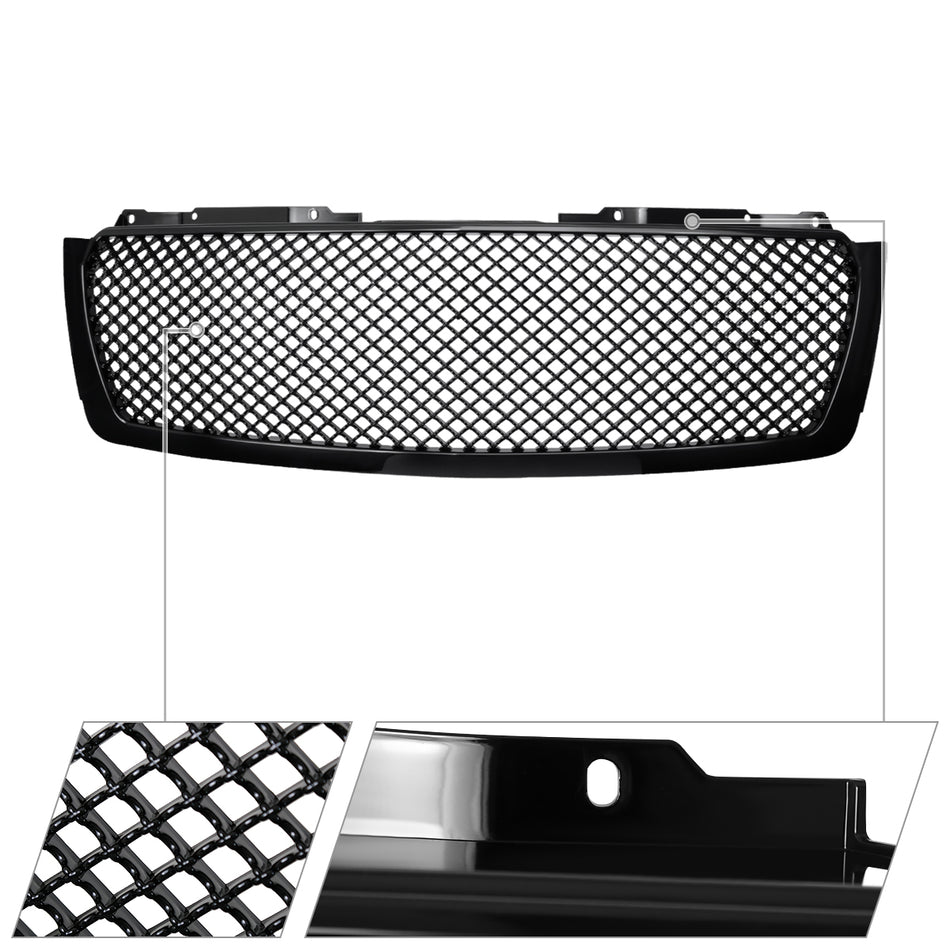 2007-2013 Chevrolet Avalanche/ 2007-2014 Tahoe Suburban Glossy Black ABS Honeycomb Mesh Grille