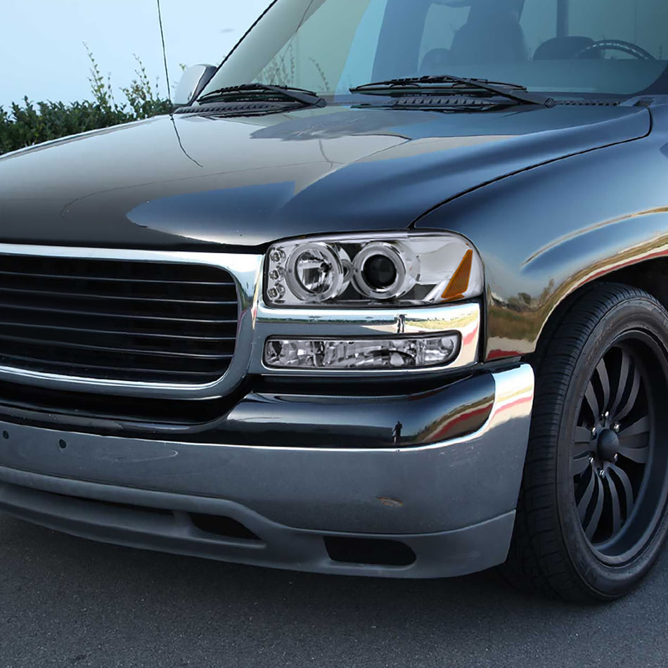 1999-2007 GMC Sierra/Yukon/Yukon XL Bumper Lights (Chrome Housing/Clear Lens)