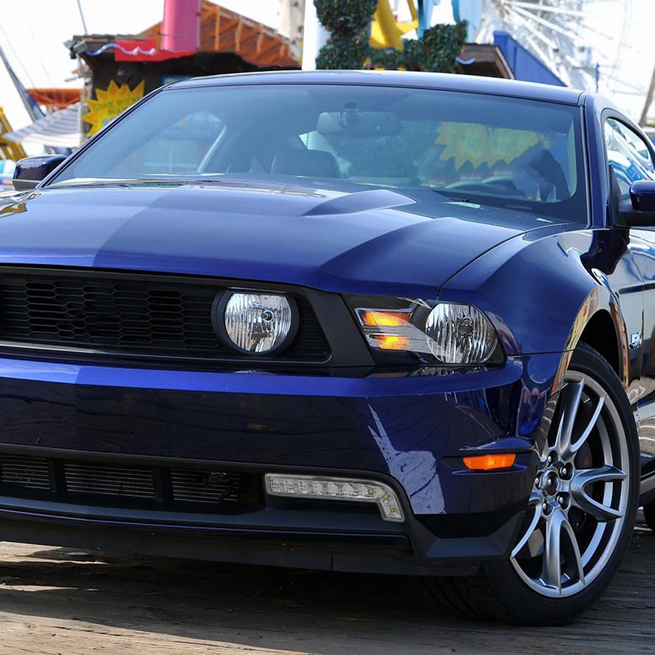 2010-2014 Ford Mustang GT LED Light Strip Bumper Lights (Chrome Housing/Clear Lens)