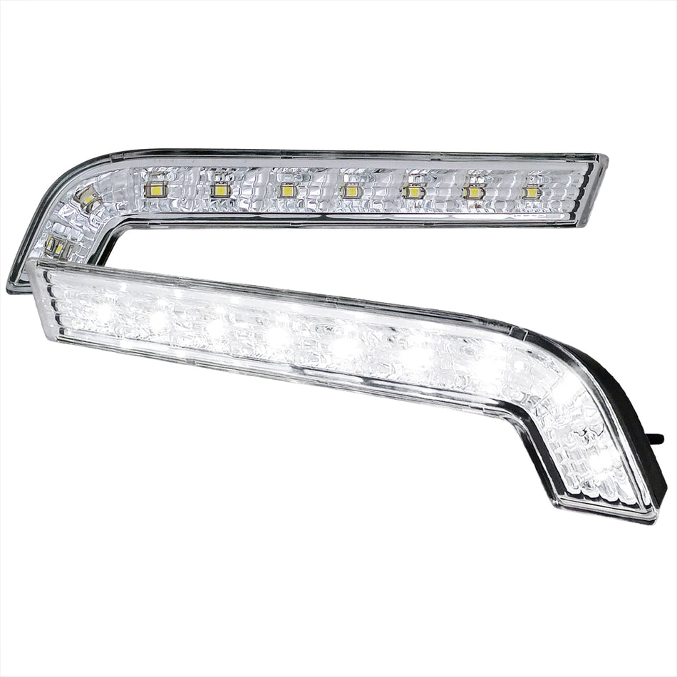 2010-2014 Ford Mustang GT LED Light Strip Bumper Lights (Chrome Housing/Clear Lens)