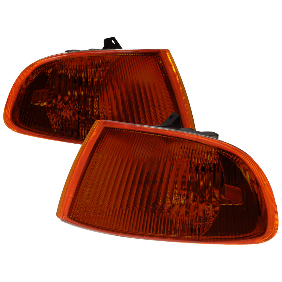 1992-1995 Honda Civic 2/3DR Corner Lights (Chrome Housing/Amber Smoked Lens)