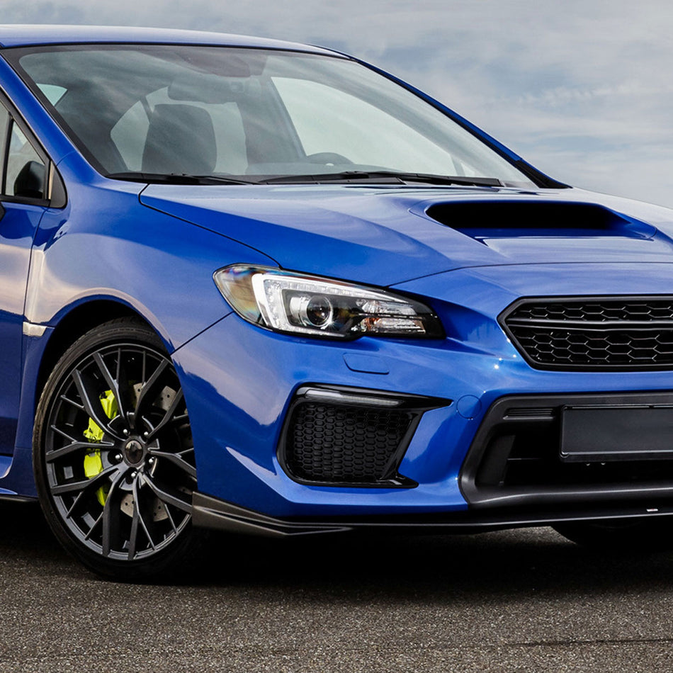 2018-2021 Subaru Impreza WRX STI LED Sequential Switchback Signal Fog Light Mesh Bezels (Glossy Black Housing/Clear Lens)