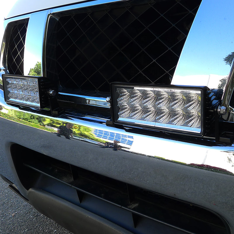 Universal Off Road 6000K Flood Beam 36W 12-LED Fog Light - 4PC (Black Aluminum Housing/Glass Lens)