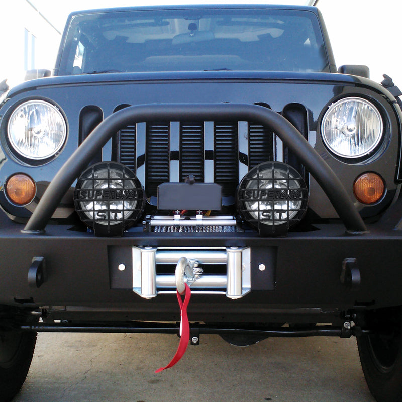 Universal Off Road 6" H3 Black Round Fog Lights w/ Mesh Guard - 2PC