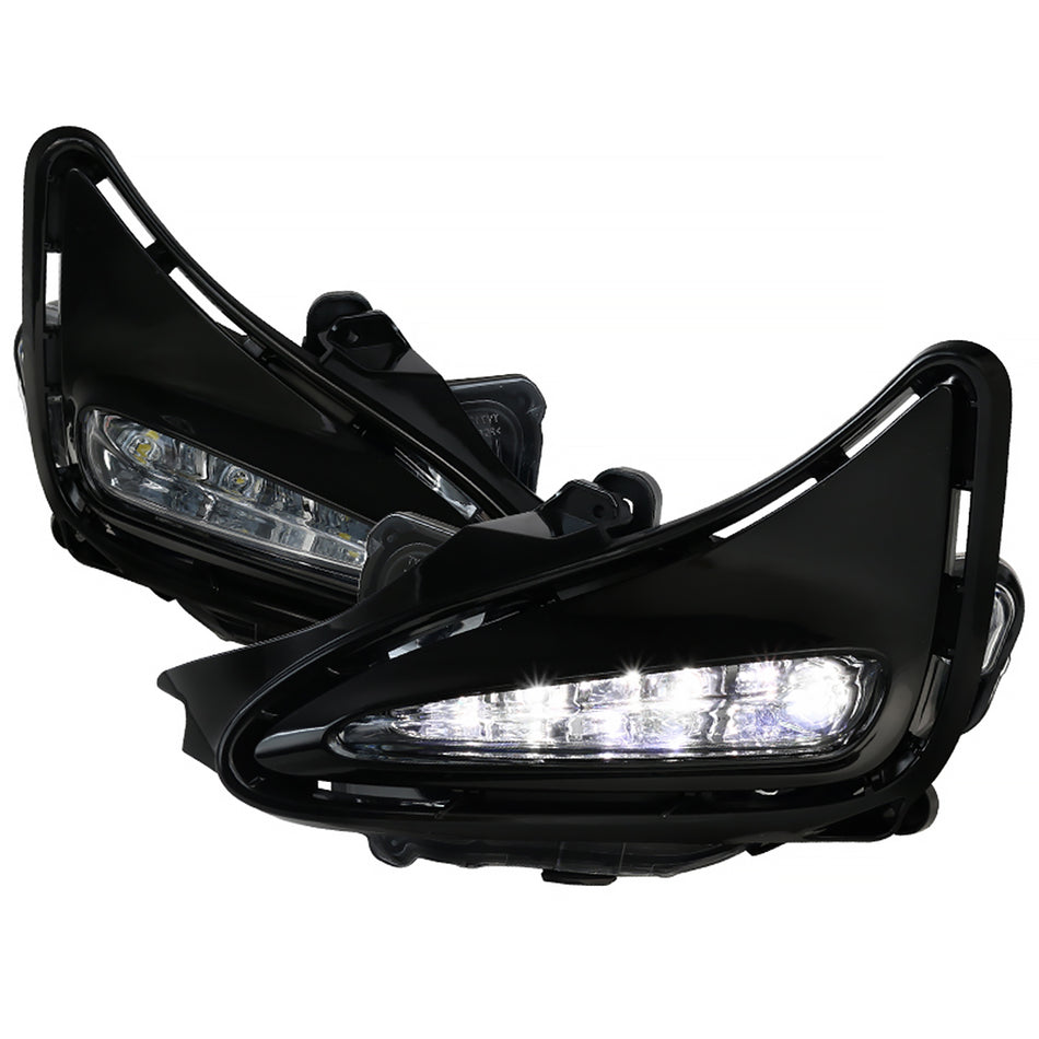 2017-2018 Toyota Corolla LED Fog Lights Kit (Chrome Housing/Clear Lens)