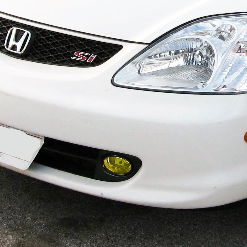 2002-2005 Honda Civic Si EP3 H11 Fog Lights Kit (Chrome Housing/Yellow Lens)