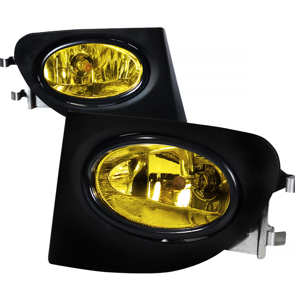 2002-2005 Honda Civic Si EP3 H11 Fog Lights Kit (Chrome Housing/Yellow Lens)