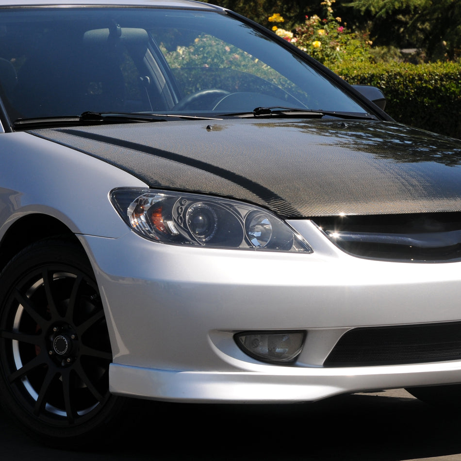 2004-2005 Honda Civic Coupe/Sedan H11 Fog Lights Kit (Chrome Housing/Clear Lens)
