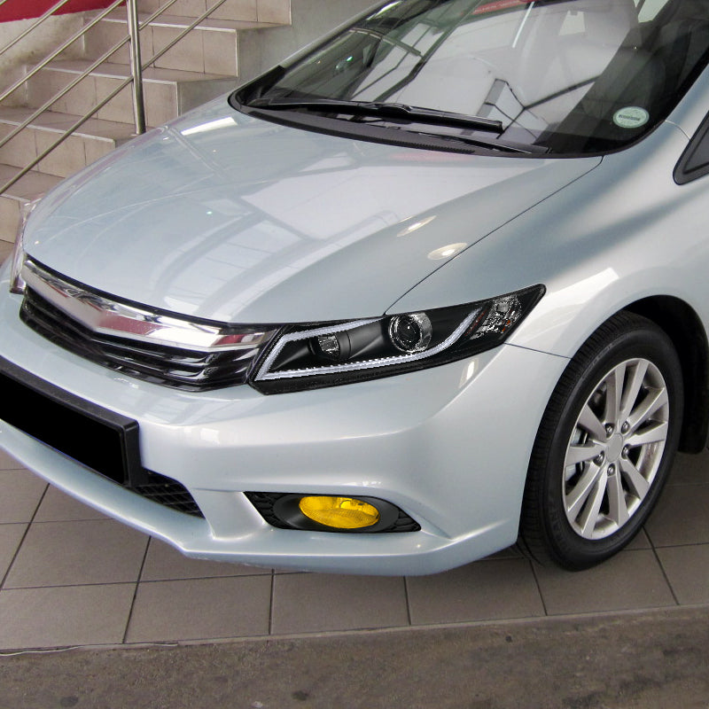 2012 Honda Civic Sedan H11 Fog Lights Kit (Chrome Housing/Yellow Lens)