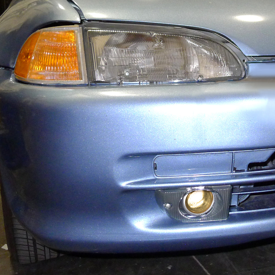 1992-1995 Honda Civic Sedan H3 Fog Lights Kit (Chrome Housing/Yellow Lens)