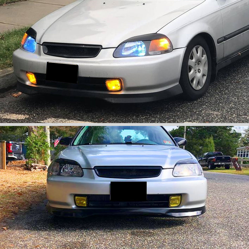 1996-1998 Honda Civic H3 Fog Lights Kit (Chrome Housing/Yellow Lens)