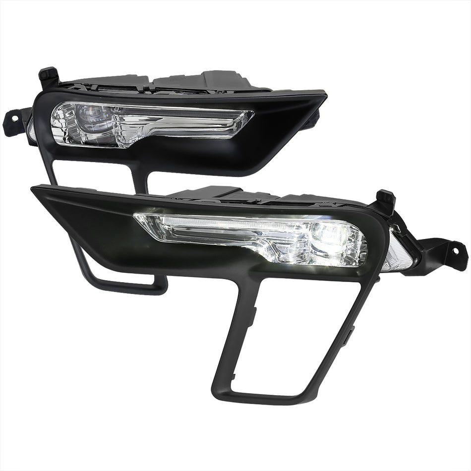 2018-2019 Ford Explorer LED Fog Lights Kit (Chrome Housing/Clear Lens)