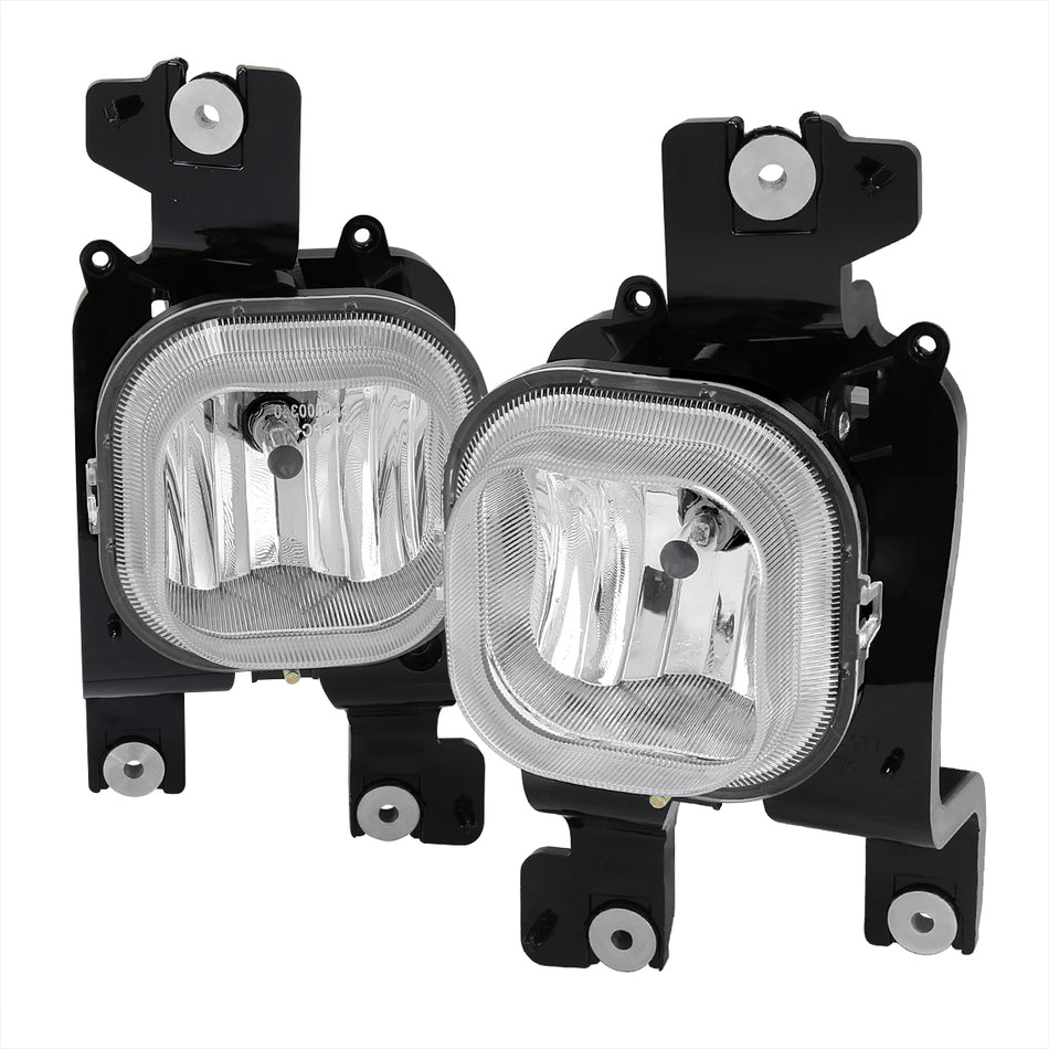 2008-2010 Ford F-250/F-350/F-450/F-550 Super Duty H10 Fog Lights w/ Switch & Wiring Harness (Chrome Housing/Clear Lens)